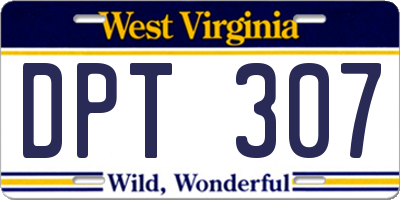 WV license plate DPT307