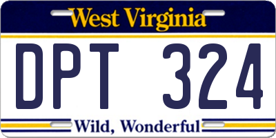 WV license plate DPT324