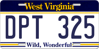 WV license plate DPT325