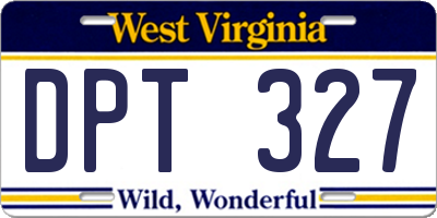 WV license plate DPT327