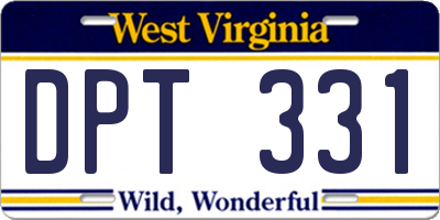 WV license plate DPT331