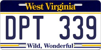 WV license plate DPT339