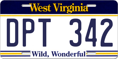 WV license plate DPT342