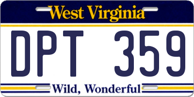 WV license plate DPT359