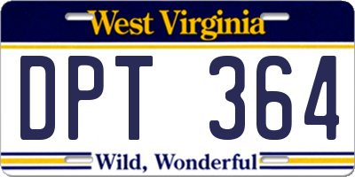 WV license plate DPT364