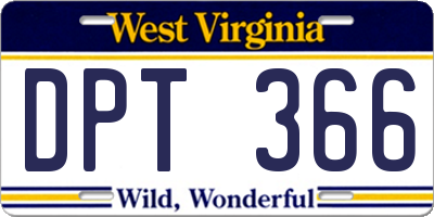 WV license plate DPT366