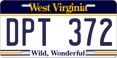 WV license plate DPT372