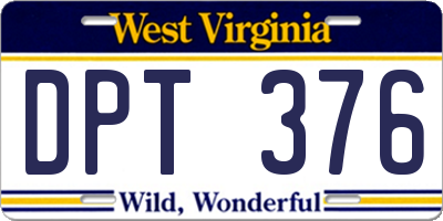 WV license plate DPT376