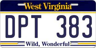 WV license plate DPT383