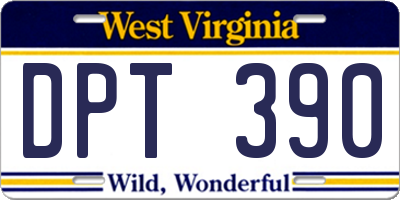 WV license plate DPT390
