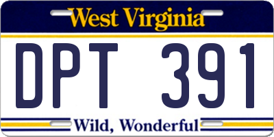 WV license plate DPT391