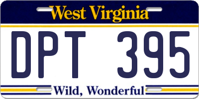 WV license plate DPT395