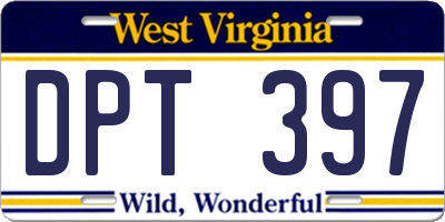 WV license plate DPT397