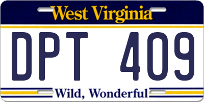 WV license plate DPT409