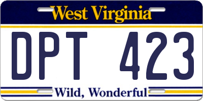 WV license plate DPT423