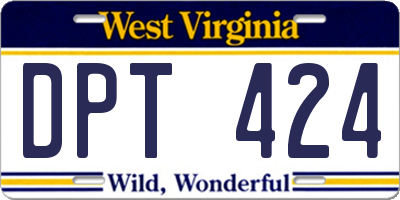 WV license plate DPT424