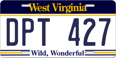 WV license plate DPT427