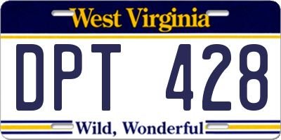 WV license plate DPT428