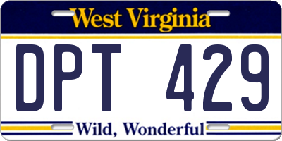 WV license plate DPT429