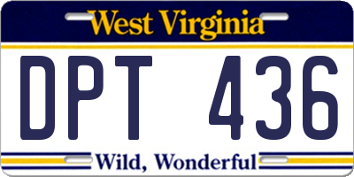 WV license plate DPT436