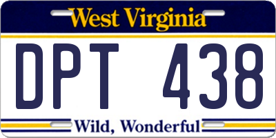 WV license plate DPT438