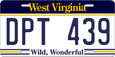WV license plate DPT439