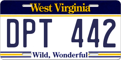 WV license plate DPT442