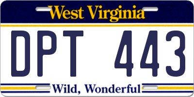WV license plate DPT443