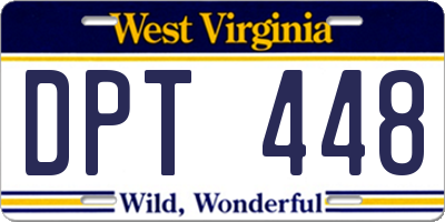 WV license plate DPT448