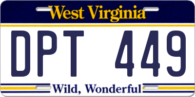 WV license plate DPT449