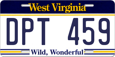 WV license plate DPT459