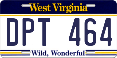 WV license plate DPT464