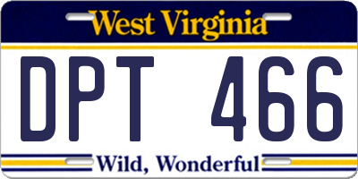 WV license plate DPT466