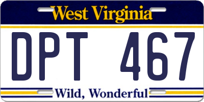 WV license plate DPT467