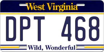 WV license plate DPT468