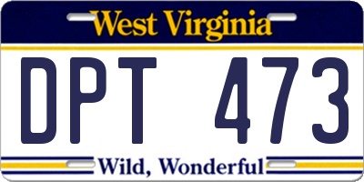 WV license plate DPT473