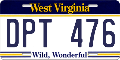 WV license plate DPT476