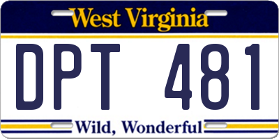 WV license plate DPT481