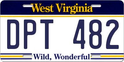 WV license plate DPT482