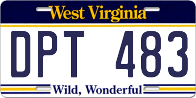WV license plate DPT483