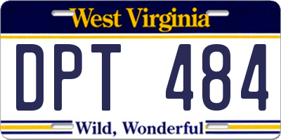 WV license plate DPT484