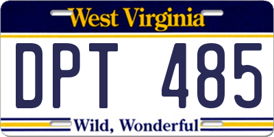 WV license plate DPT485