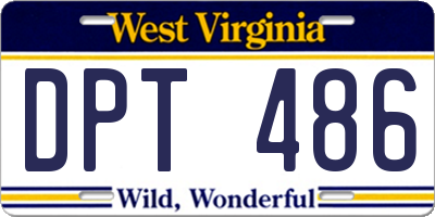 WV license plate DPT486