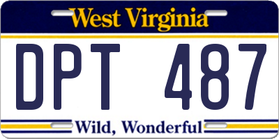WV license plate DPT487