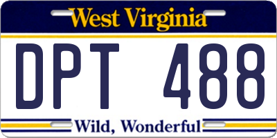 WV license plate DPT488