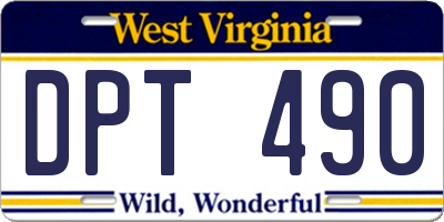 WV license plate DPT490