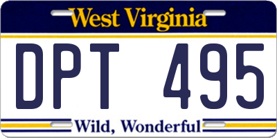 WV license plate DPT495