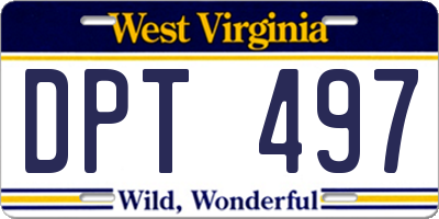 WV license plate DPT497