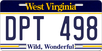 WV license plate DPT498