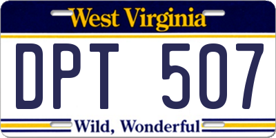 WV license plate DPT507